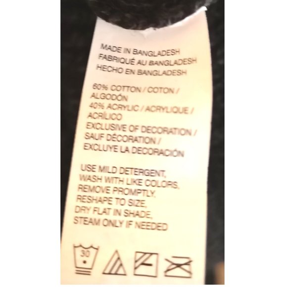 IZOD Cotton Knit Pullover Sweater black/grey M - Picture 2 of 2